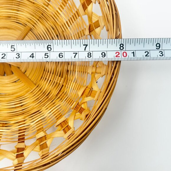 Set Of 3 Handwoven Wicker Baskets With Unique Patterns - Bread Baskets Or Wall - Picture 10 of 13